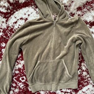 Juicy Couture Terry Cloth Green Zip Up Hoodie SZ M
